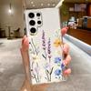 Cute Daisy Floral Transparent Phone Case For Samsung Galaxy S26 S25 S23 S22 Ultra Plus Clear Soft TPU Shockproof Flower Cover