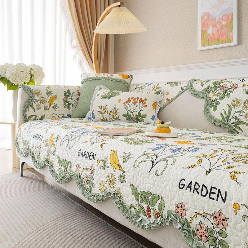 

Цветочный Свежий Нескользящий Хлопковый Тканевый Диванный Чехол Yu Mei 30*50cm waist pillowcase without core