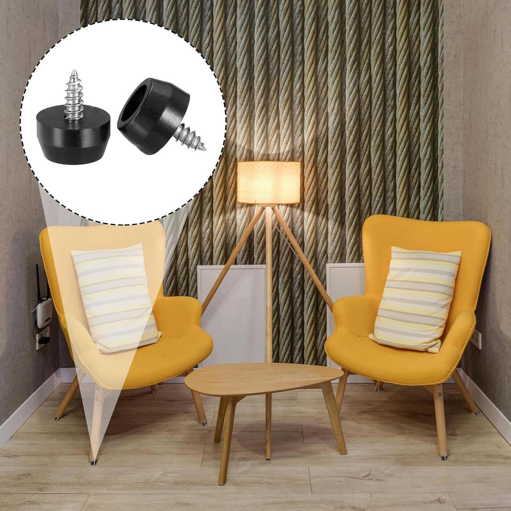 PATIKIL Cutting Board Feet, 16 Pack Round Rubber Feet Bumpers Non Slip Bumper Pads with Stainless Steel Screws for Furniture Chairs Desks Electronics