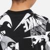 Nike Sportbekleidung Buchstabenlogo Print Rundhalsausschnitt Kurzarm T-Shirt Kinder Tops Schwarz DO1816-010