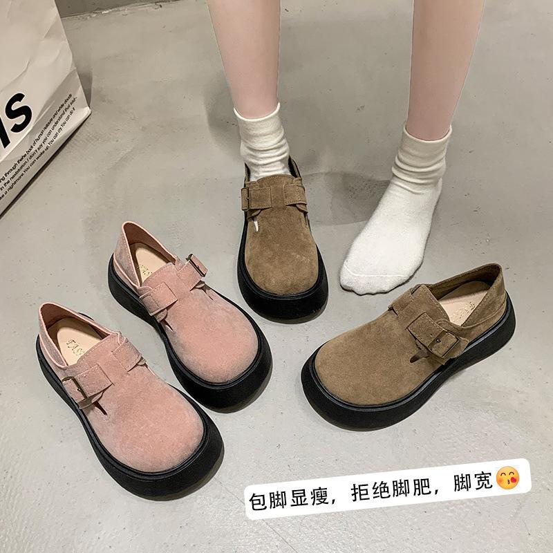 

Maillard women s shoes 2025 new spring explosion thick-soled Birkenstock Doudou loafers single shoes heightened retro versatile 35