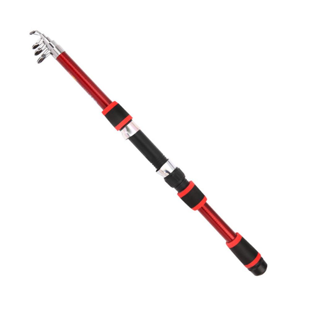 Portable Telescopic Fishing Rod Hard Spinning Mini Fishing Pole Convenient Ultra Short Fishing Hand Pole Fishing Tackle красный