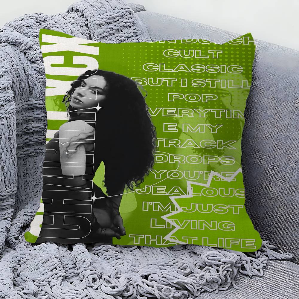 Singer C-CHARLI XCX Personalized Picture Text Home Decorative Pillows Household Gifts 45x45cm