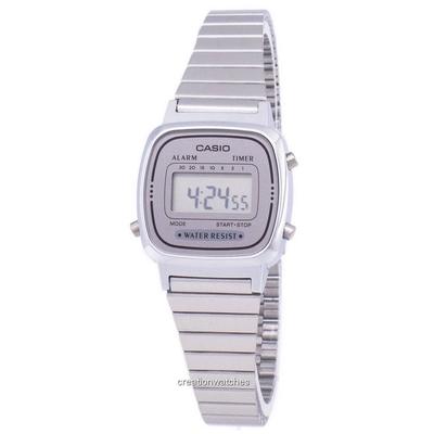 Digital Stainless Steel Alarm Timer LA670WA-7DF LA670WA-7 Women's Watch