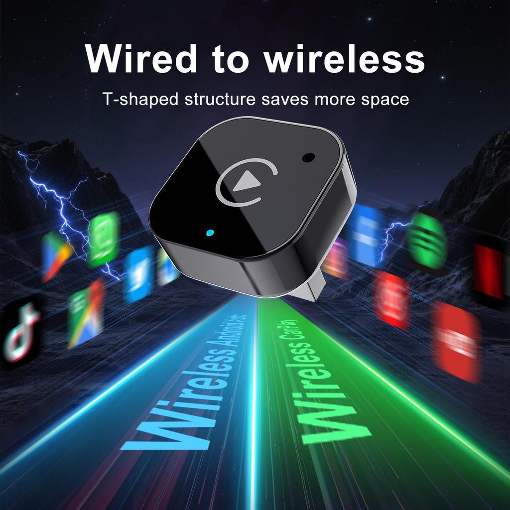 Wireless CarPlay/Android Auto Adapter for Wired Car Navigation – Dual Mode