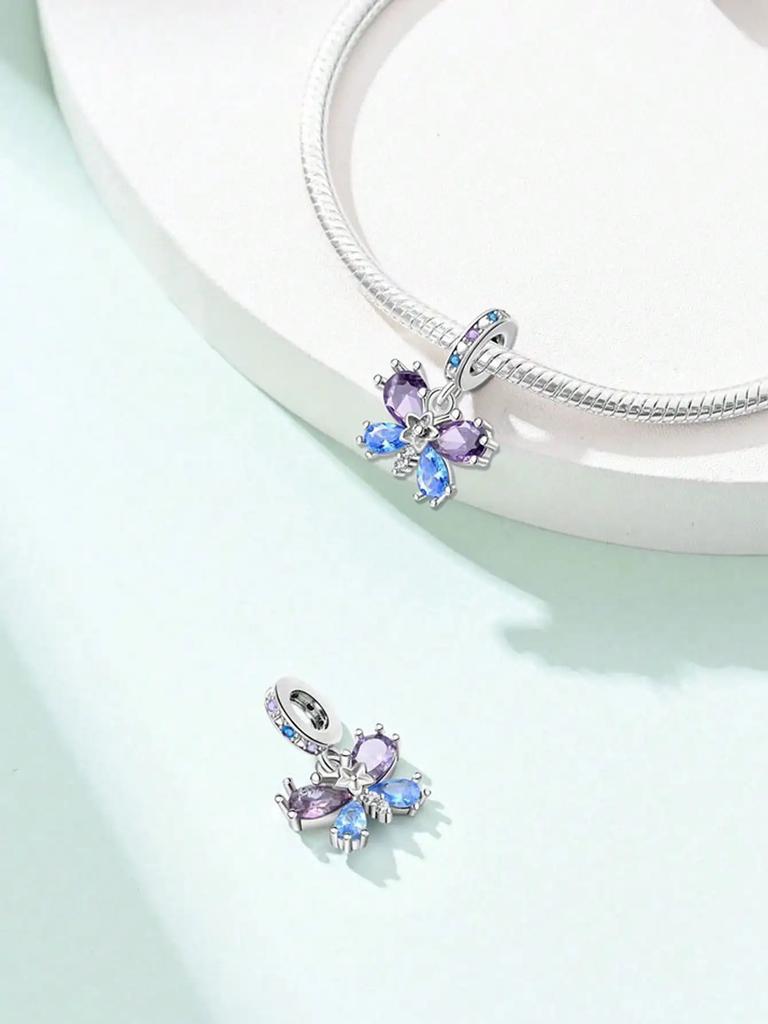 Charm Copper Colors Pink Flower Bow Dragonfly Bead For Original Bracelet Diy Beads Charms Jewellery Making Gift For Women Styfne