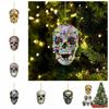 DIY Christmas Tree Drop Ornaments Horror Skeleton Car Ornaments Skull Pendant  Automotive Interio