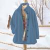 Women's Oversized Cardigan Sweatshirt With Button-Down Collar In Solid Color