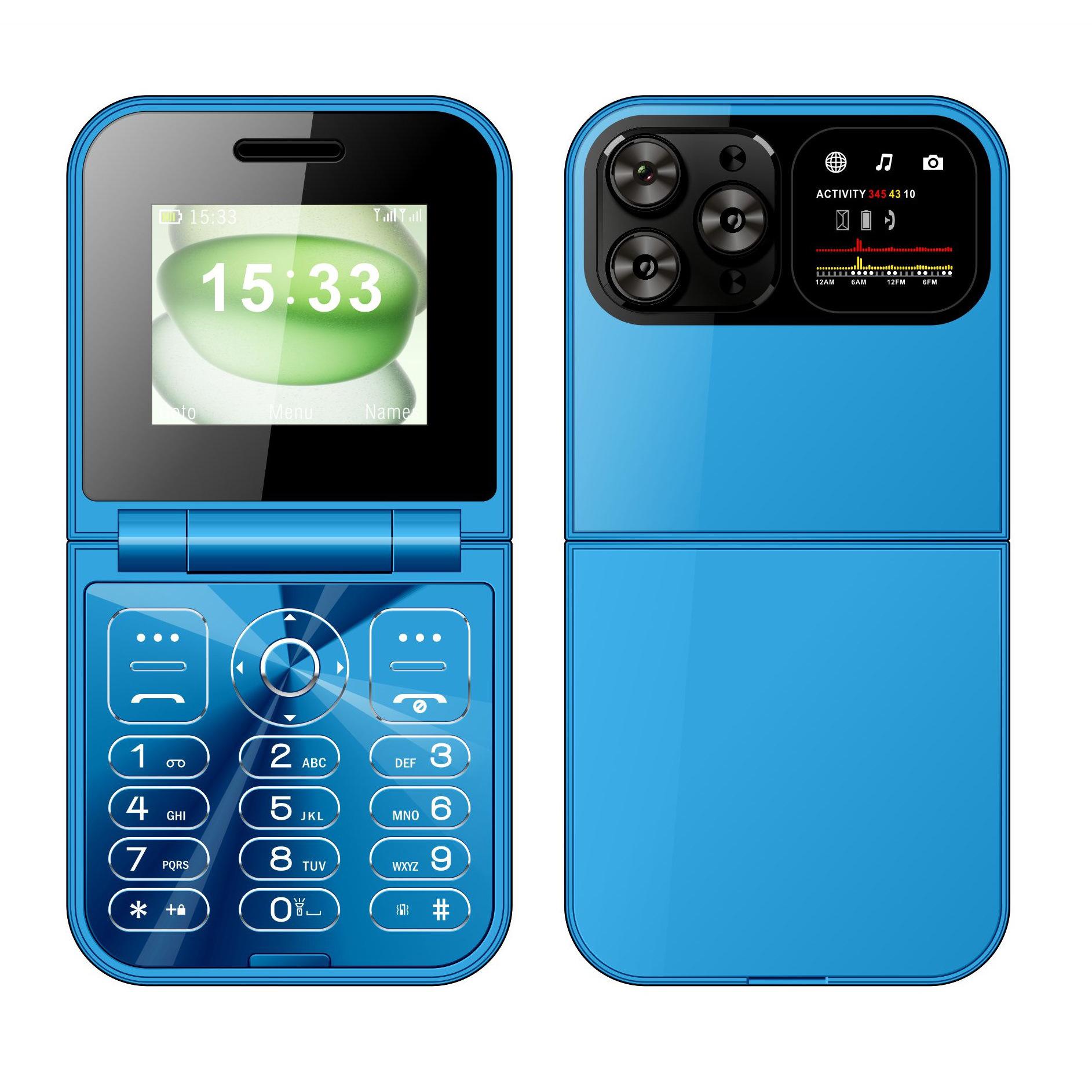 

Телефон-раскладушка Карманный телефон Мини Компактная Функциональная Машина Простой и Прочный синий