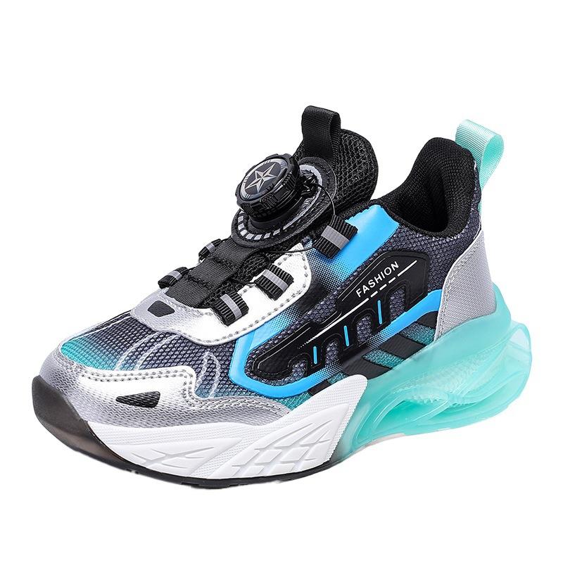 Batch of children's sports shoes 2025 spring and autumn new boys' mesh breathable running shoes medium and older children's button dad shoes