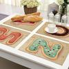 45X30cm Letter Pattern Kitchen Placemat Dining Table Mats Tea Coaster Cotton Linen Pads Bowl Cup Mats for Home Decor Gifts