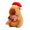 Plush Christmas Capybara Toy Festive Xmas Decoration Stuffed Doll Gift Kids