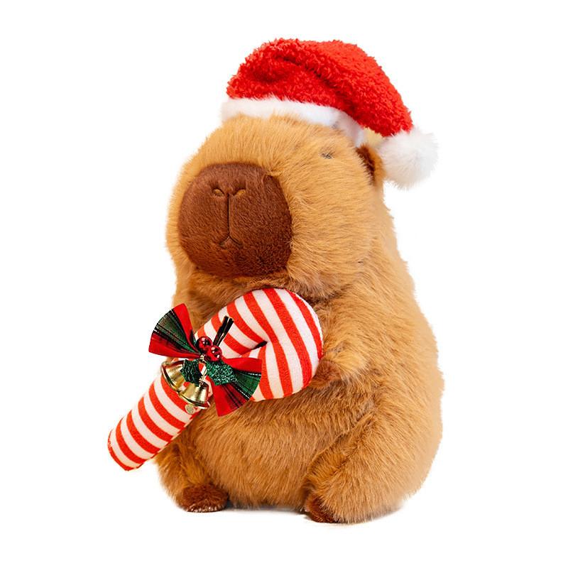 Plush Christmas Capybara Toy Festive Xmas Decoration Stuffed Doll Gift Kids