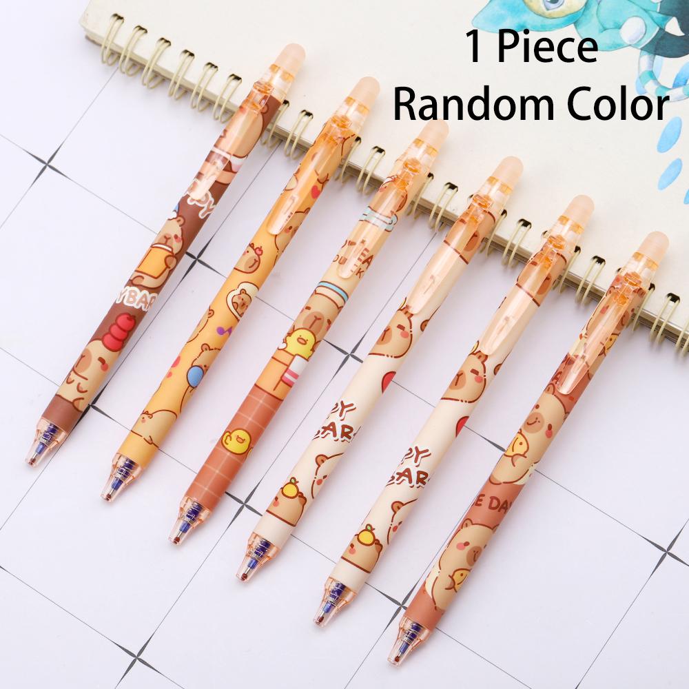1 Piece Cute Erasable Pen Capybara Gel Pen Press Office Gift School Supplies Stationery Kawaii Funny Pen