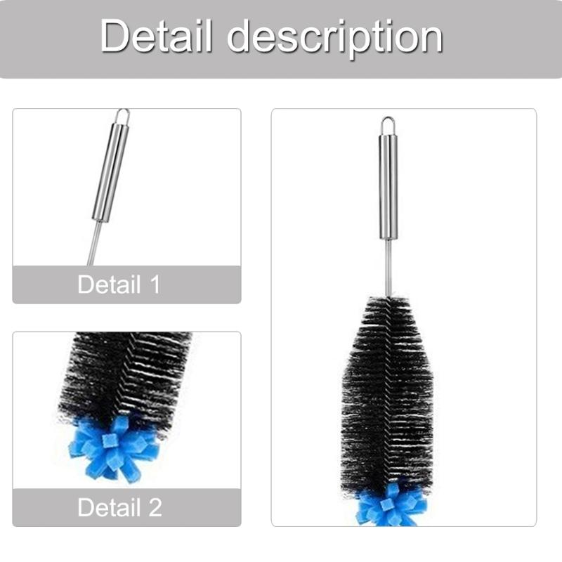 Stainless Steel Long Handle Cleaning Brush For Bottles Vases Teapots Corrosions Resistant Soft Bristles Home Essential