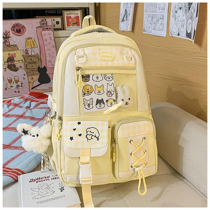 Cute cartoon ins wind schoolbag Girls college wind backpack Junior high school students lightweight large-capacity backpack