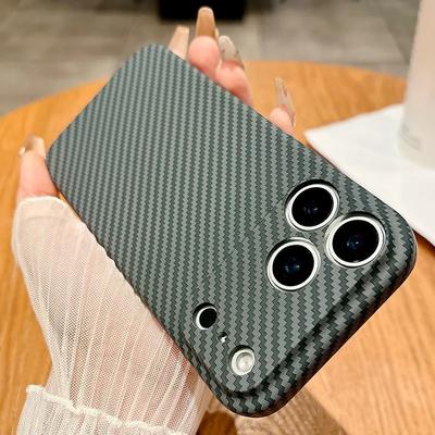 Luxus Carbonfaser-Muster Textur Handyhülle Für iPhone 17 16 15 14 13 12 11 Pro Max Plus Ultra-dünn Stoßfest Hart-PC-Abdeckung