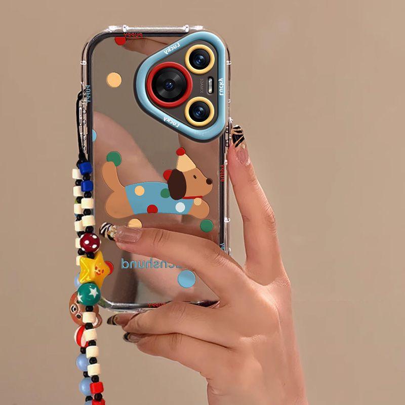 Applicable to Huawei pura70pro + mobile phone case cartoon cute HUAWEIp60 case 50 design blue wax dog