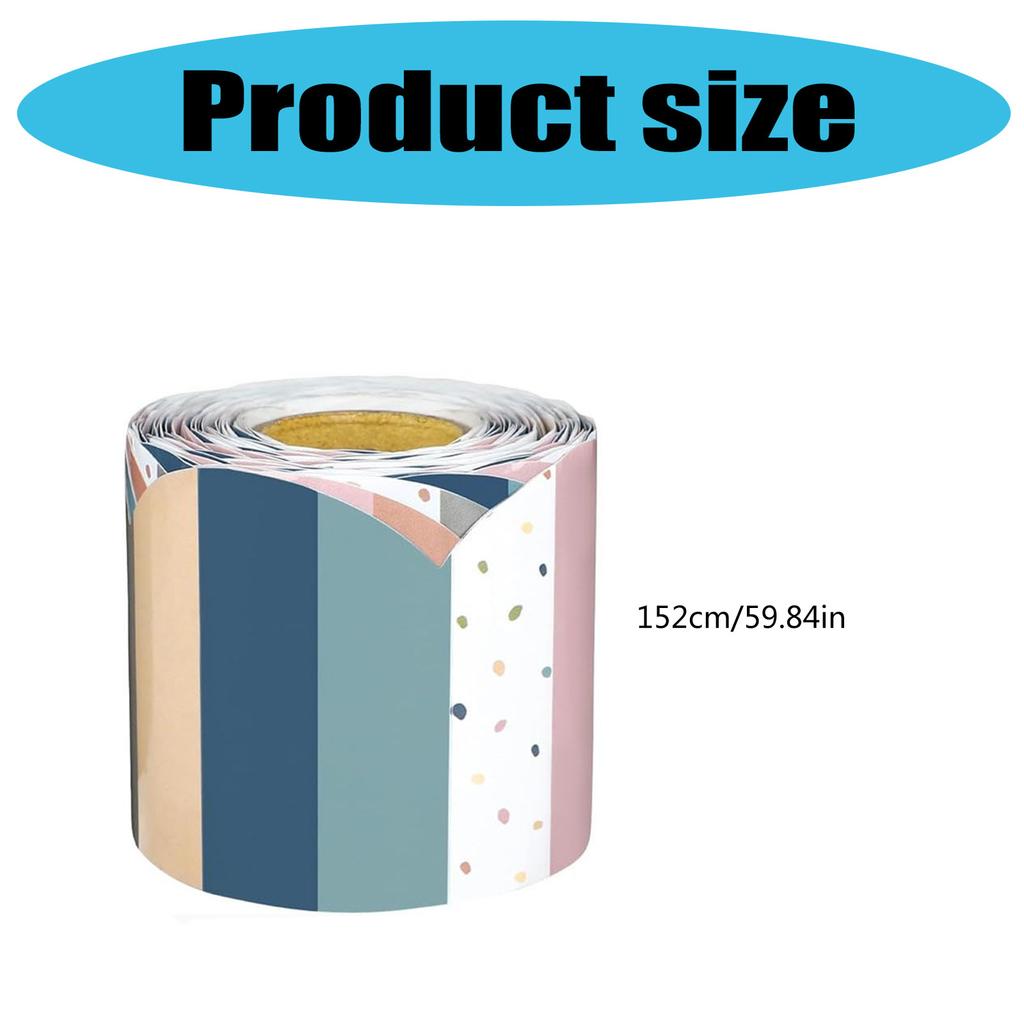 15.2m Bulletin Board Borders Colorful Border Trim Decorative Sticker Bulletin Border Trim for Classroom Decorations