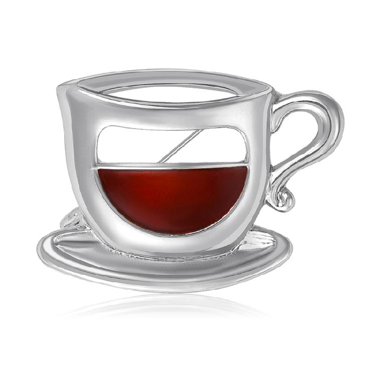 

Fashion Statement Hollow Alloy Coffee Cup Brooch Lightweight Pin Elegant Badge Accessories for Clothing Bag