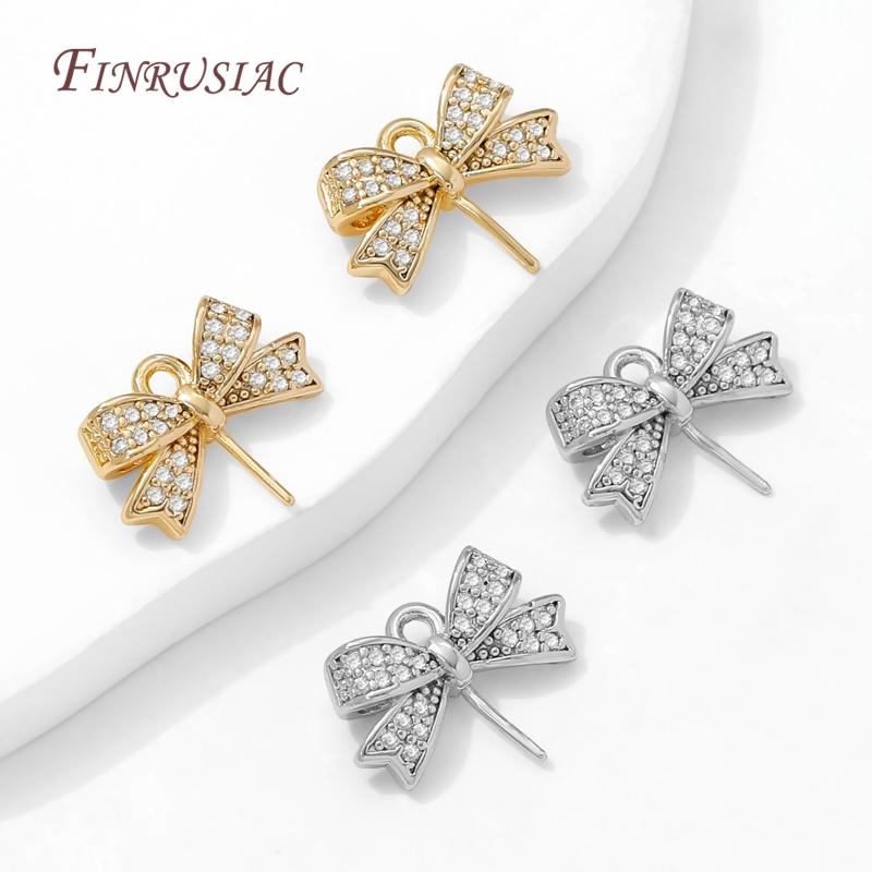 18K Gold Plated Brass Butterfly Charms with Pearl Mounting Accessories,Necklace Pendants Connectors,DIY Earrings Making Findings