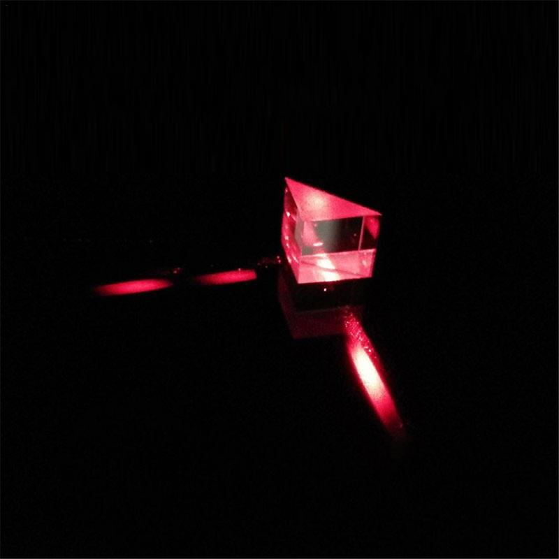 Optical Triangular Prism 10*10*10mm Right Angle Internal Reflection Prisms Mirror Reflective Surface Light Refraction Experiment