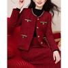Women's Elegant Long-Sleeve Jacket & Midi Skirt Set