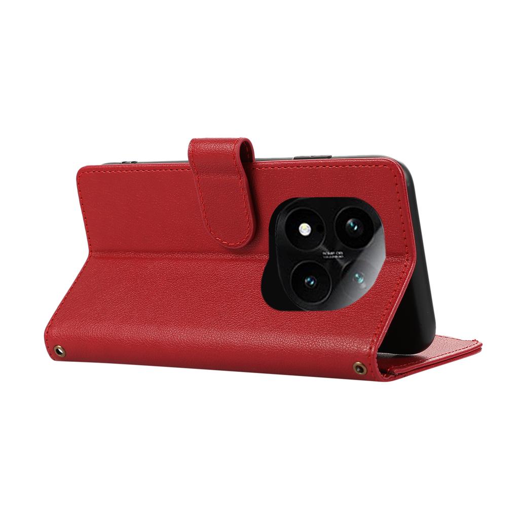 For Xiaomi Redmi Note 14 Pro 4G Case Multi Card Slots Zipper Leather Phone Cover with Wrist Strap