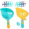 Flying Disc Launcher Toy Hand Pulled Outdoor Toys for Kids 2Sets