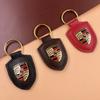Portachiavi Auto Emblema Scudo in Pelle Portachiavi Metallico di Lusso Per Porsche Cayenne Panamera Macan 911 718 Taycan Boxster Cayman 918