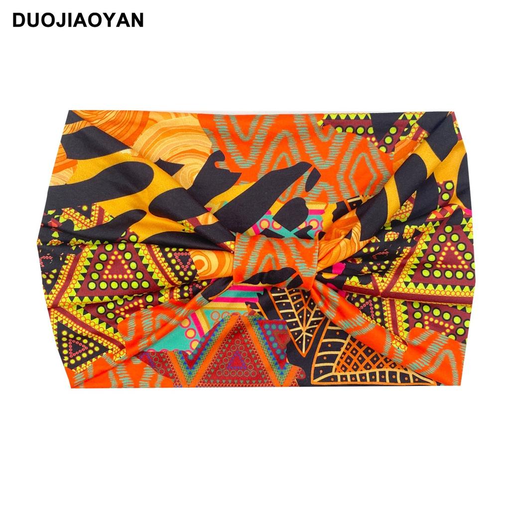 Knot Headband, Color Blocked Pattern Printed Sports Headband, Fashionable Polka Dot Wide Edge Elastic Headband