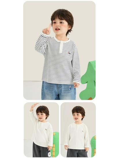 Kaka Panda Kids' Long Sleeve Spring T-shirt - Trendy Base Layer for Boys and Girls