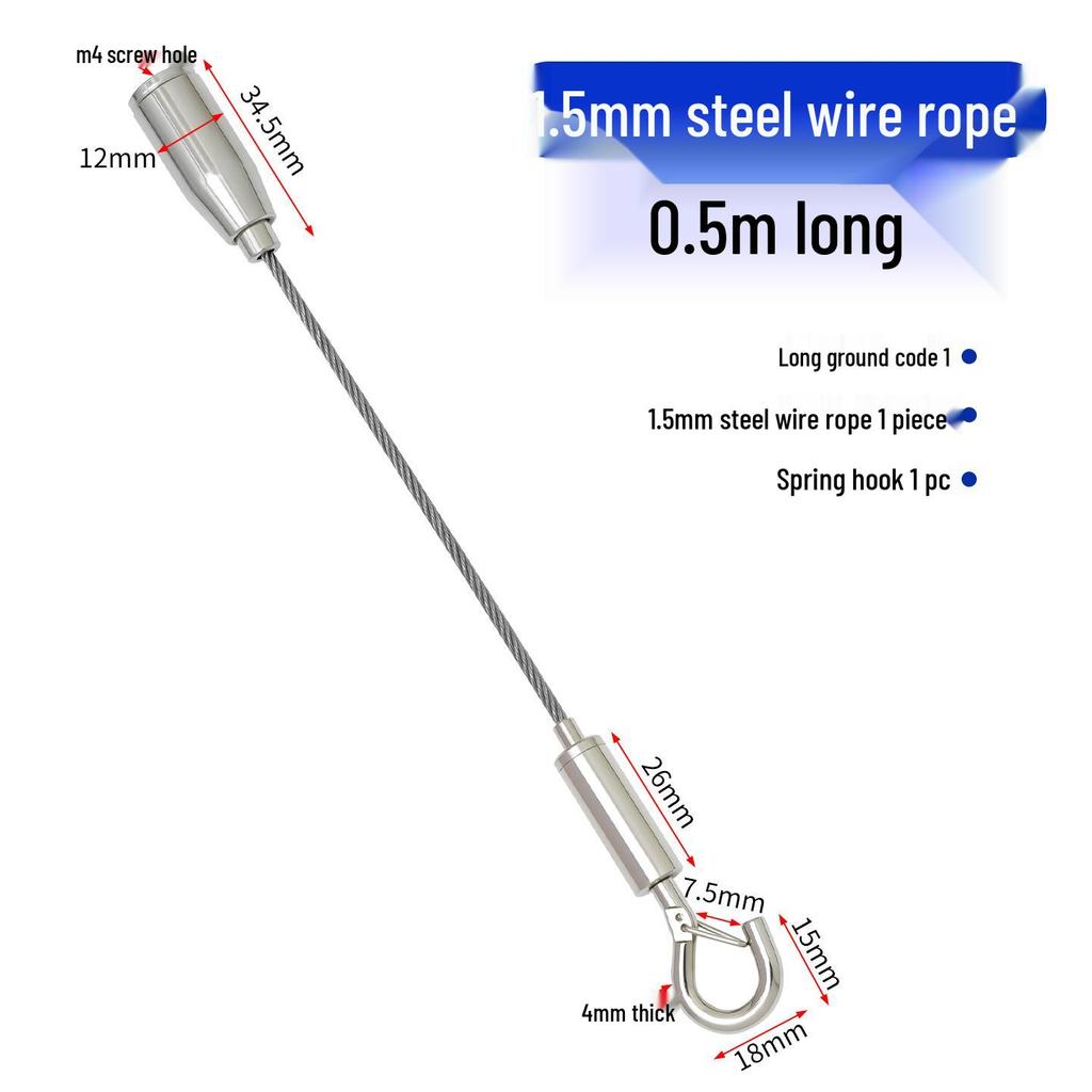 Adjustable Steel Wire Rope Hanging Kit with Chandelier Lock and Buckle