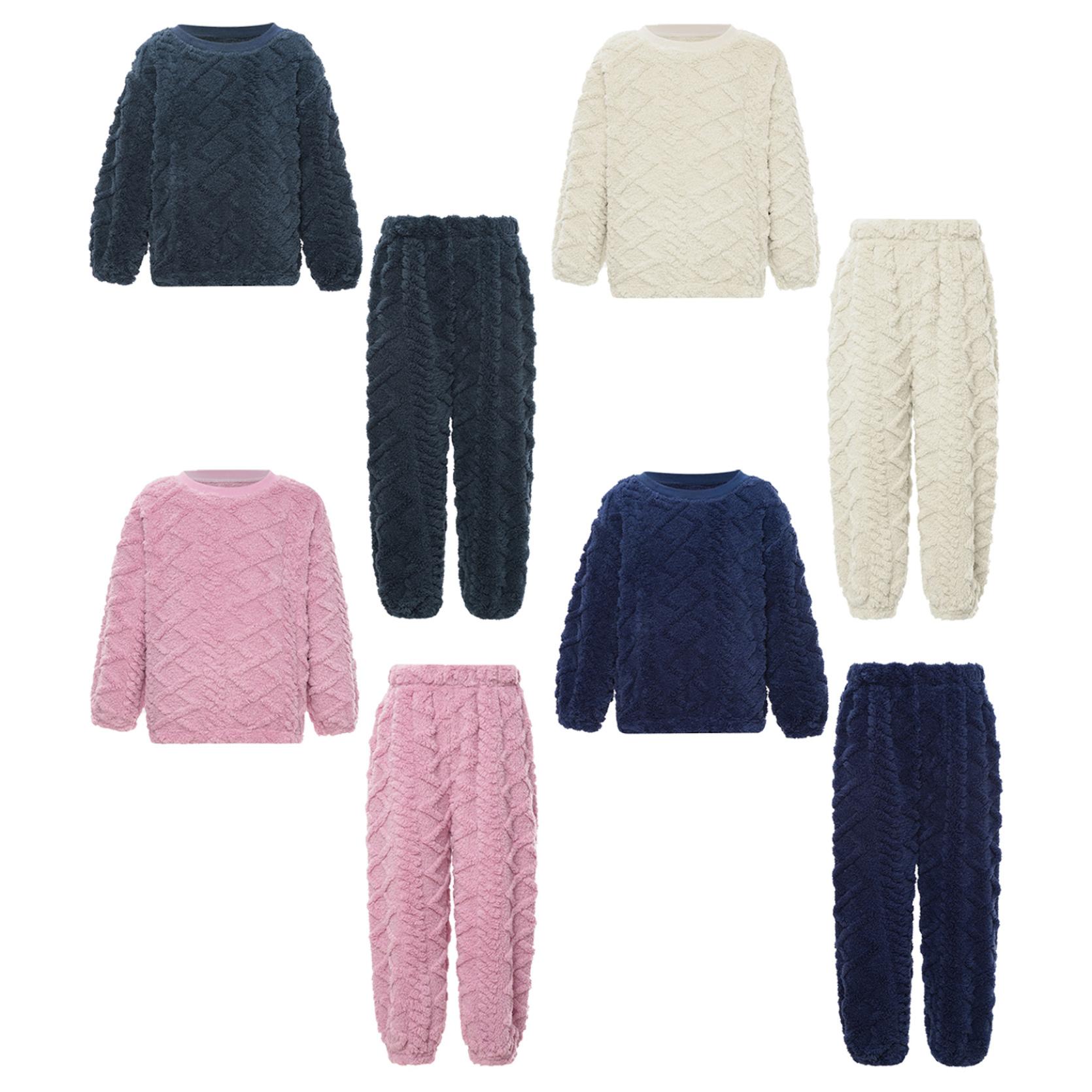 

Детский фланелевой пижамный комплект для мальчиков и девочек, домашняя одежда, одежда для отдыха, детская ночная рубашка унисекс, топы с длинными рукавами и штаны