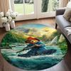 Paddington Bear Printed Round Rug Carpet Chair Rug Area Rug Entryway Doormats,for Office Chair Living Room Bedroom Kitchen Room.