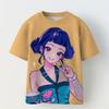 KPOP Demon Slayer Collaboration 3D Digital Print Summer Girls' Casual Fashion Round Neck Short Sleeve T-Shirt Parent-Child Outfit