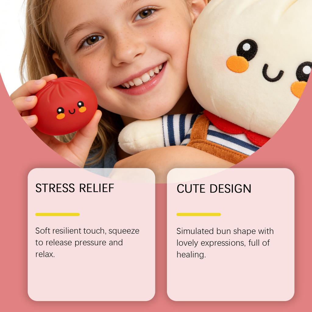 Baozi Mashing Fun Toy, A Squeezable Toy That Can Help Relax The Nerves And Stress. It Reduces Tension And Anxiety.