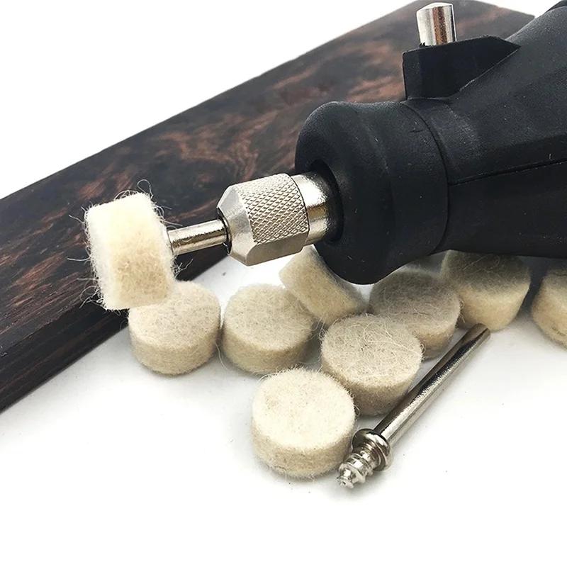 New Practical 10pcs 13mm Wool Felt Polishing Buffing Round Wheel With 2 Shanks For Dremel Household Parts Tools Accessories