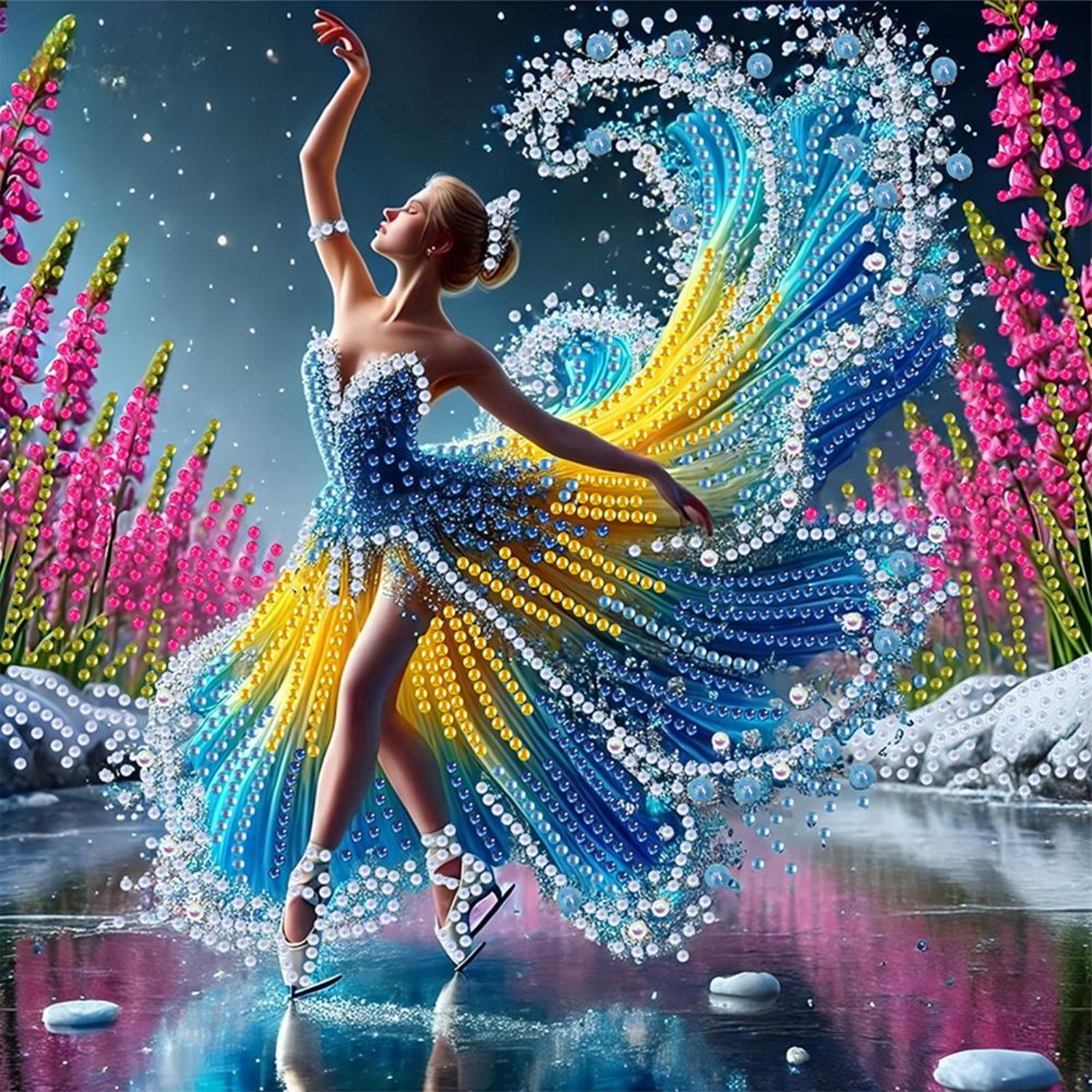 

5D DIY Частичный набор для алмазной живописи со сверлом специальной формы, украшение для девочки 30x30 см