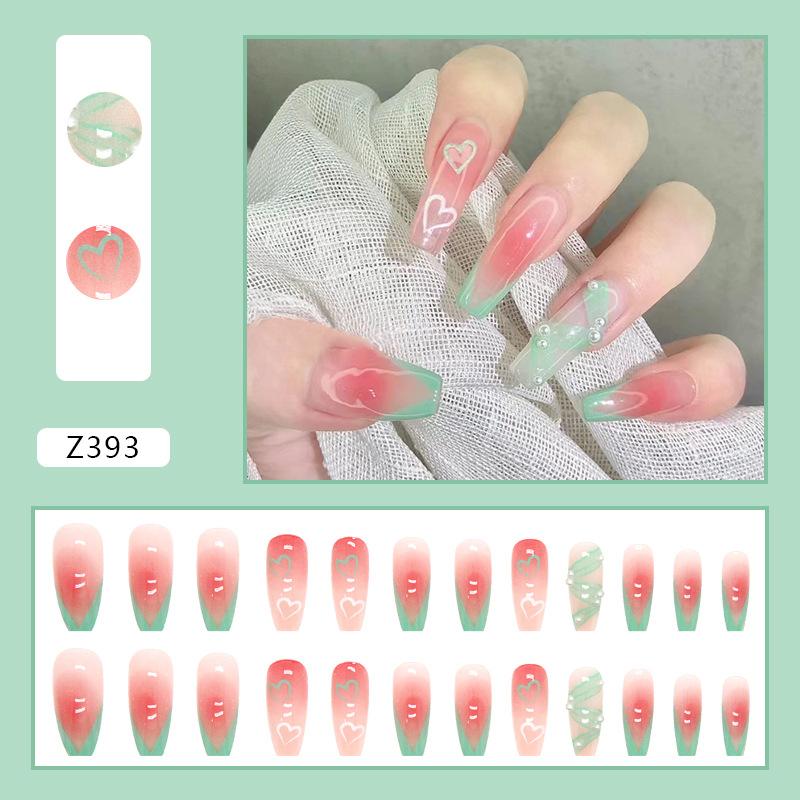 Drill Wearing Nail 24 Pack Combination Nail Art Finished Product Wearing Nail Sticker Three-Dimensional Relief Nail Art