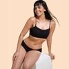 Enamor A022 Basic Cotton Stretch Cami with Detachable Straps Bra - Non-Padded Wirefree High Coverage - Black