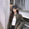 Retro Flat Top Beret For Ladies With Adjustable Fit And Sun Protection In Polyester Fabric For Autumn Wear