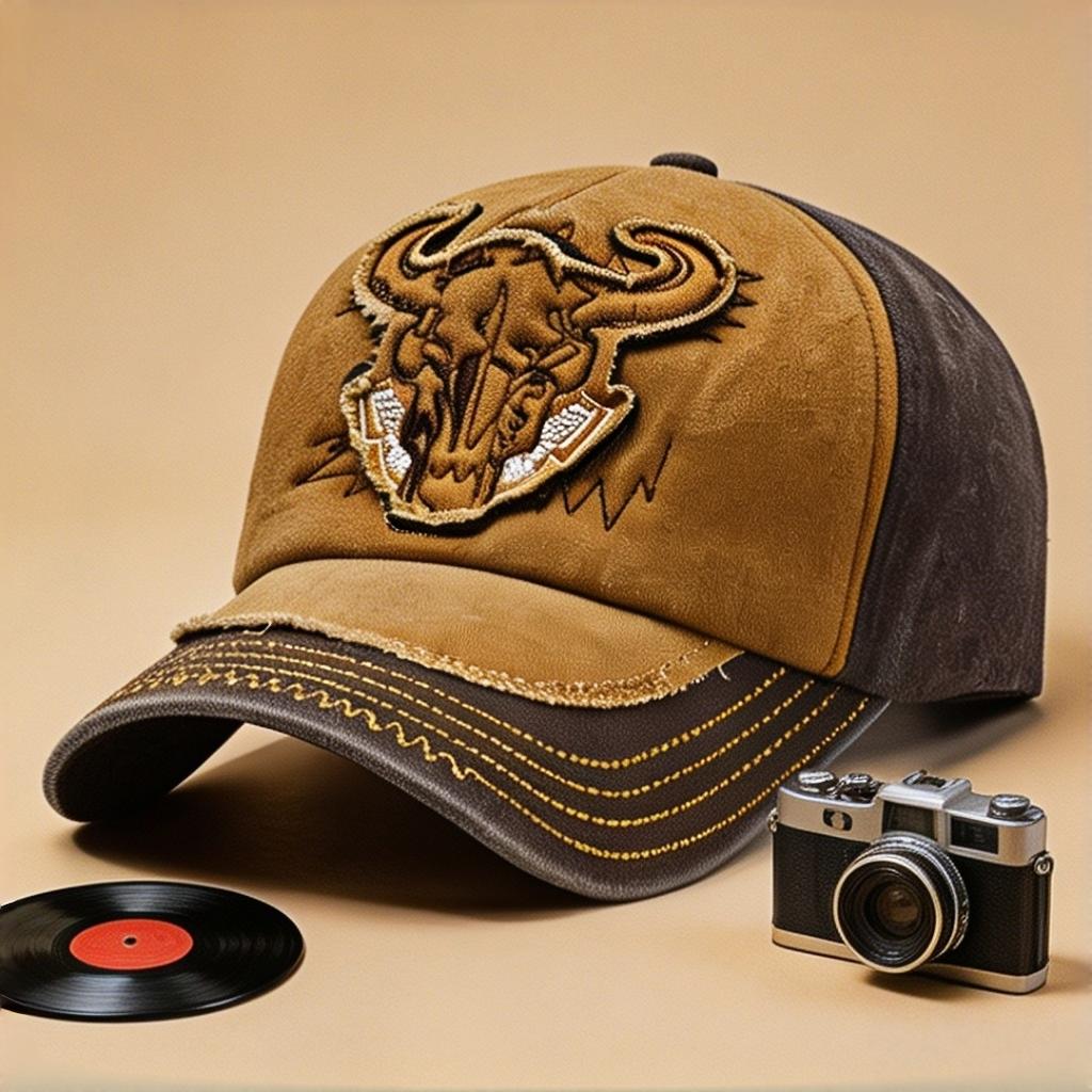 Bull Embroidery Baseball Cap Men Women Washed Distressed Vintage Snapback Hat Adjustable Outdoor Sunscreen Hip Hop Trucker Cap