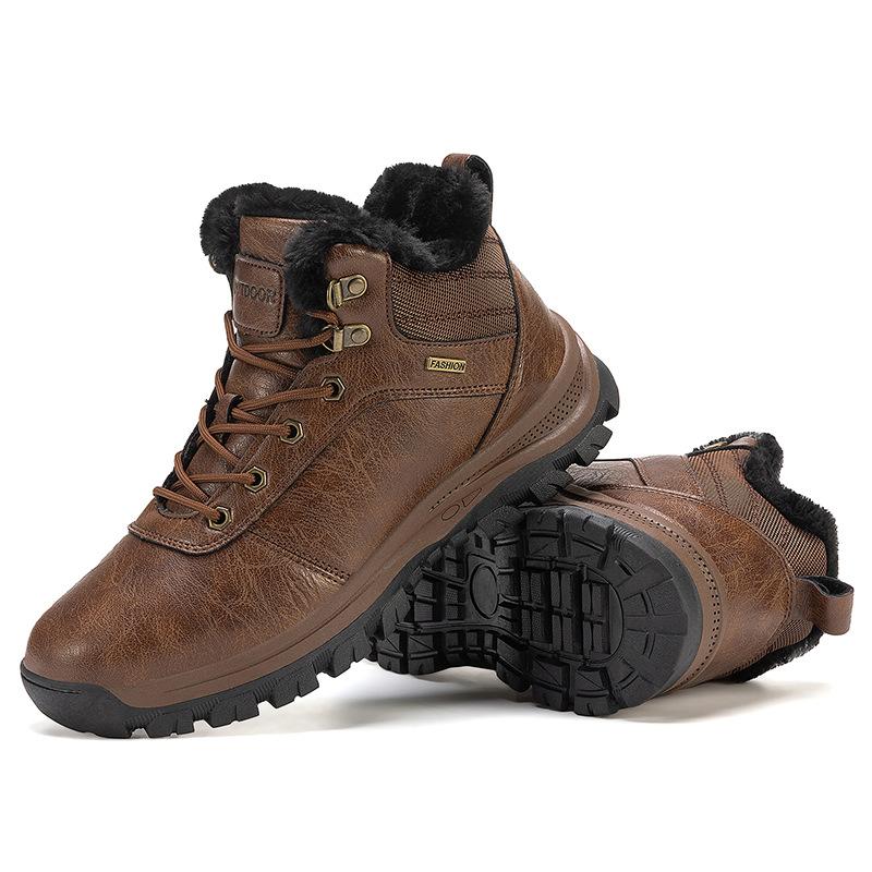 New Winter Outdoor Casual Men's Shoes Fashion Trend Sports Hiking Shoes Velvet Warm Hiking Shoes