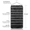 Hanging Jewelry Organizer with Zipper,Dual-Sided 56 Clear Pockets for Earrings Necklace Bracelet Ring Accessory Display (Black)