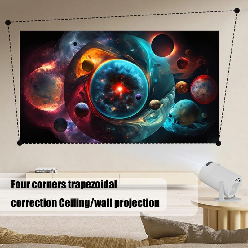 1080P USB Corded Projector With 240 Degree Rotating Lens and Auto Correction for Multi Scenario Use