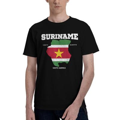 Vintage T Shirt Summer Suriname Flag and Map Fashion T Shirts  Cotton Tshirt for Couple Y2K Funny Loose Short Sleeve Tees
