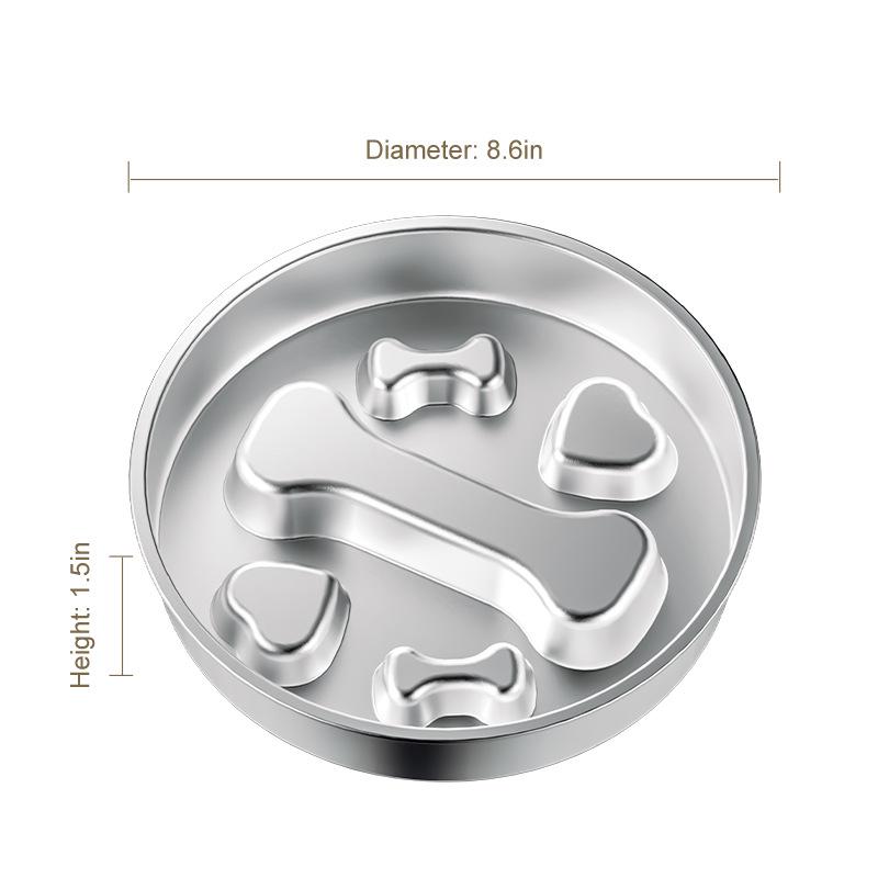 Stainless Steel Non-Slip Slow Feeder Bowl for Dogs and Cats