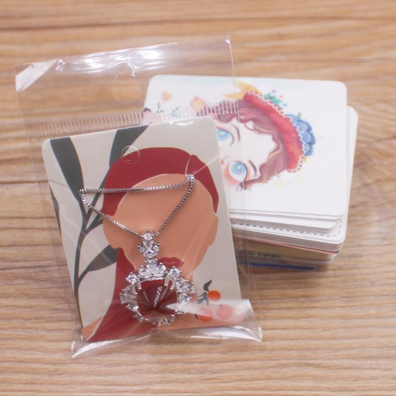 50pcs  Earnail Set Card Beauty Head Hanging Earring Label 5x6.5cm Jewelry Set Display Card