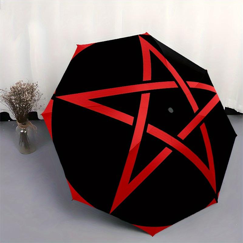 Red Star Symbol Sticker - Unique Design for Any SurfaceUmbrella, Portable 3-Fold Compact Umbrella,Christmas Gift ES495
